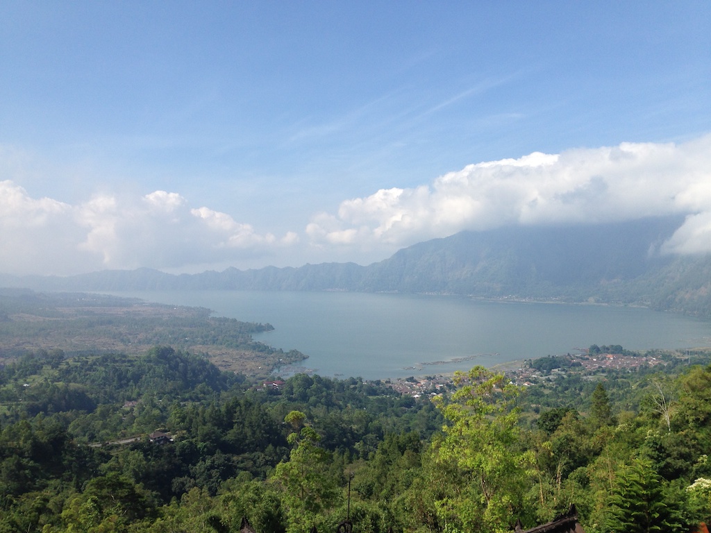 Udsigt over Lake Batur fra hotel Lake View