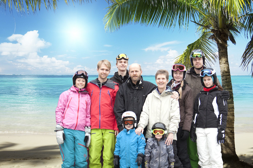 Gruppefoto af hele familien Stougaard fra Hafjell uge 9